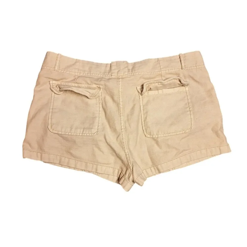 Free people cream khaki utility cargo mini shorts Y2K casual boho granola girl